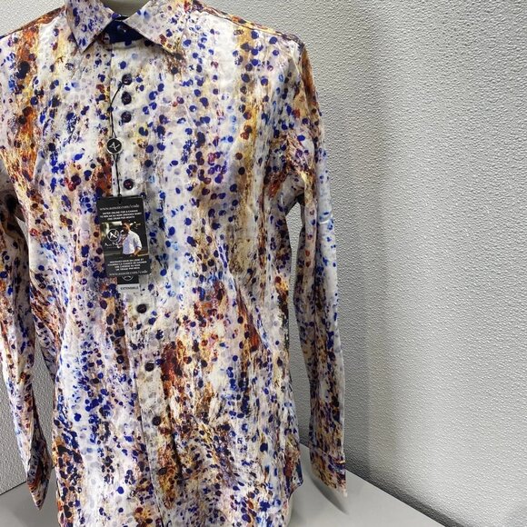 Au Noir Men’s Tongas Abstract Print Long Sleeve Button-Up Shirt Multicolo - Picture 15 of 16